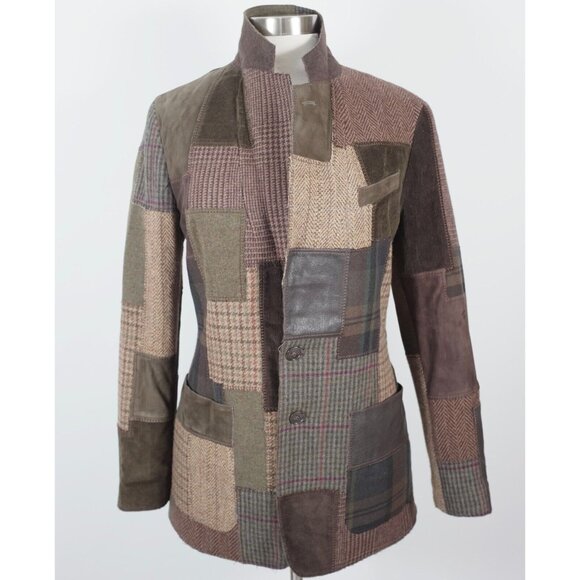 Ralph Lauren Purple Label Collection Hailey jacket blazer sz 10 patchwork $4790 - Picture 6 of 16